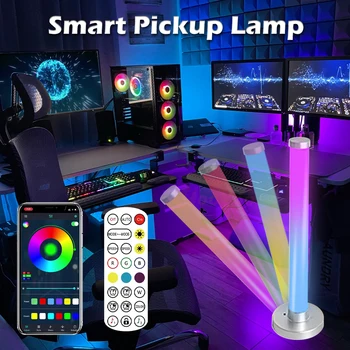 Smart LED Éjszakai Fény RGB Éjjeli Ritmus Háttérvilágítás ALKALMAZÁS Távoli Hang Activited Pickup Party Fények Szoba Dekoráció 360 Fokos