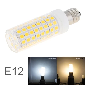 Szabályozható LED Izzók E12 10W Szilikon Fények Mini 102 Led-2835 SMD Kukorica Izzó Lámpák 110V Fehér / Meleg Fehér Otthoni Világítás