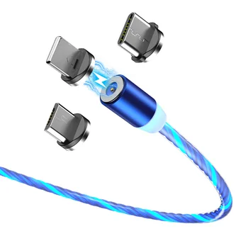 Színes Mágneses LED fénykábel Gyors Töltés Mágnes Micro USB-C Típusú Kábel LED-Wire Kábel Típusa-C Töltő iphone