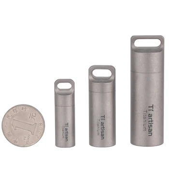 Tiszta Titán Mini Zárt, Vízálló Tároló Doboz Pirulát Parfüm Esetben Medálok EDC Eszközök Környezetbarát Otthon Szabadtéri Tabletta Doboz