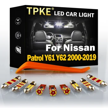 TPKE Canbus Kocsi, Lámpák, Kiegészítők Nissan Patrol Y61 Y62 2000-2019 Automatikus LED-es Belső Kupola Térkép Csomagtartóban rendszámtábla Lámpa Készlet