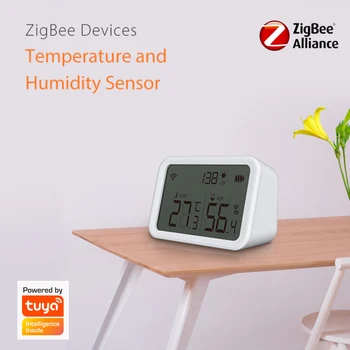 Tuya Zigbee Hőmérséklet, Illetve a Páratartalom Érzékelő Beltéri Hőmérő Páratartalommérő LCD Smart Páratartalom Támogatja a Smart App Élet