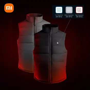 Xiaomi SKAH 4-Fűtés Terület Grafén Elektromos Fűtött Mellény Férfi Szabadtéri Téli Meleg USB Okos Termosztatikus Fűtés Kabát