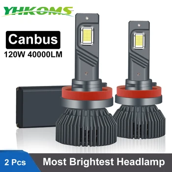 YHKOMS Canbus H4 H7 LED 120 w-os 40000LM Autó Fényszóró H1 H8 H9 H11 9005 HB3 HB4 9006 880 881 LED Izzó Auto Ködlámpa Automatikus Fényszóró