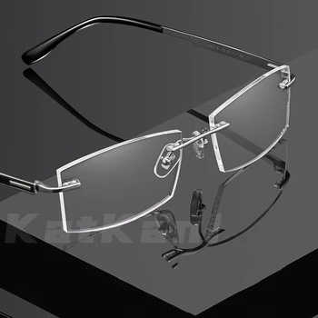 YIMARUILI Férfi Ultra-Könnyű, Tiszta Titán Keret nélküli Szemüveg Divat, Kényelmes Optikai Receptet Szemüveg Keret 89518