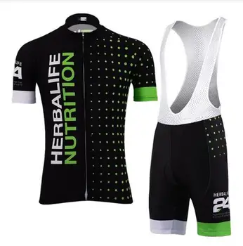 ÚJ 2019 férfi Bike Team Pro Cycling Herbalife Jersey Lélegző Gél Pad tetején Herbalife rövid ujjú Kerékpáros Ruházat kerékpár Viselni
