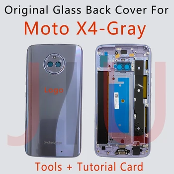Új Eredeti Motorola Moto X4 XT1900 Akkumulátor hátlap Középső Keret moto x4 Hátsó Ajtó Borító Üveg Esetben Cserélje ki