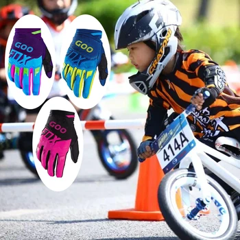 Új Goo Fox 6~13 Éves Gyerek Kerékpáros Kesztyű Gyermekek Lovagló Kesztyű Lélegző Teljes Ujj MTB Kerékpáros Kesztyű Gyermekek