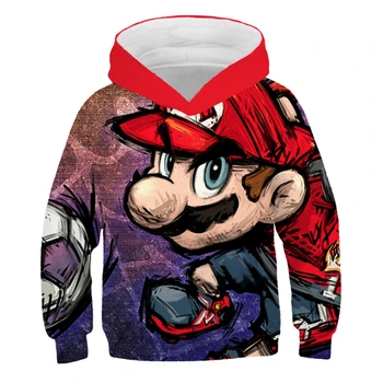 Őszi új 3d-s nyomtatási Mario fiú, lány, gyermek őszi kapucnis pulóver divat rajzfilm férfiak, mind a nők hosszú ujjú kapucnis utca