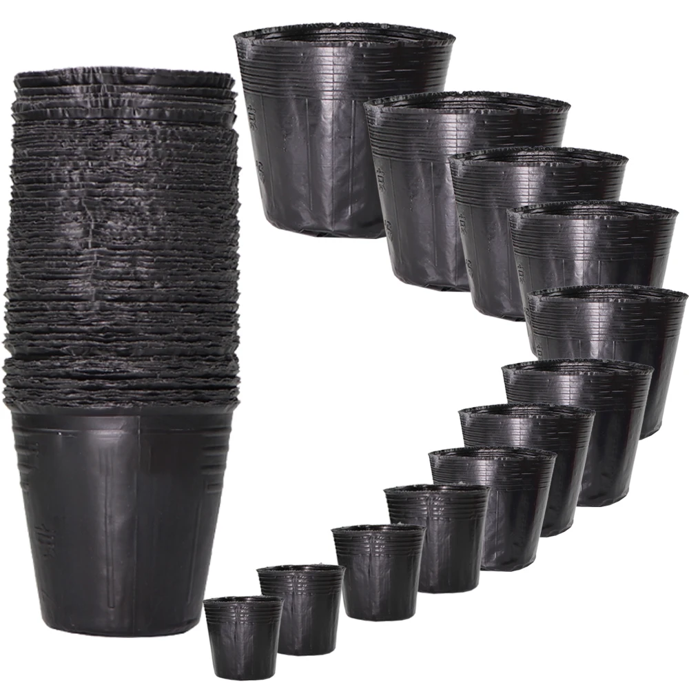 50-100PC 15 Méretű Eldobhatóak Műanyag Csemete Ültetés Pot Óvoda Transzplantációs Lélegző Csésze Fekete Táplálkozás Nő Táska Kertek 0
