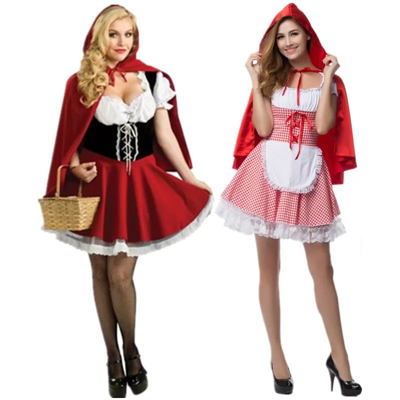 Magas Minőségű, Halloween Jelmezek Női Szexi Cosplay piroska Fantasy Játék Egyenruhát Díszes Ruha Ruha S-6XL 0