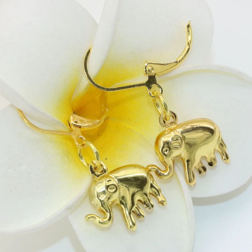 Outlet klasszikus design 12*15mm elefánt arany színű karika csepp fülbevaló a menyasszony a nők szerencsés gyönyörű ékszerek B2659 0