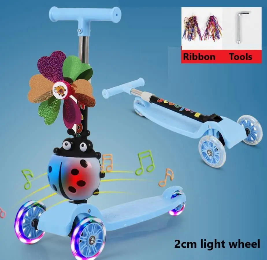 Gyermek Állítható Láb Robogók LED világít Gyermekek Unisex Kick Roller 3 kerekű Város Roller Gördeszka Ajándékok Gyerekeknek Játékok 1
