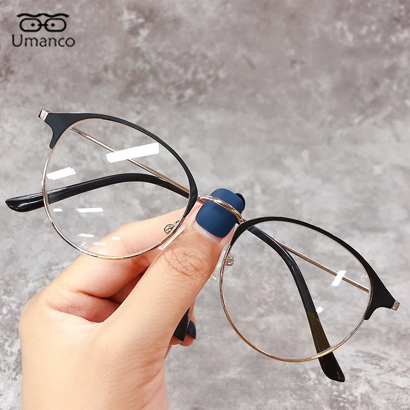 Umanco Vintage Ultrakönnyű Rövidlátás Szemüveg Nők, Férfiak, Kerek Fém Keret a Hallgatók Számítógépes Szemüveg Dioptria -0,5--4.0 2