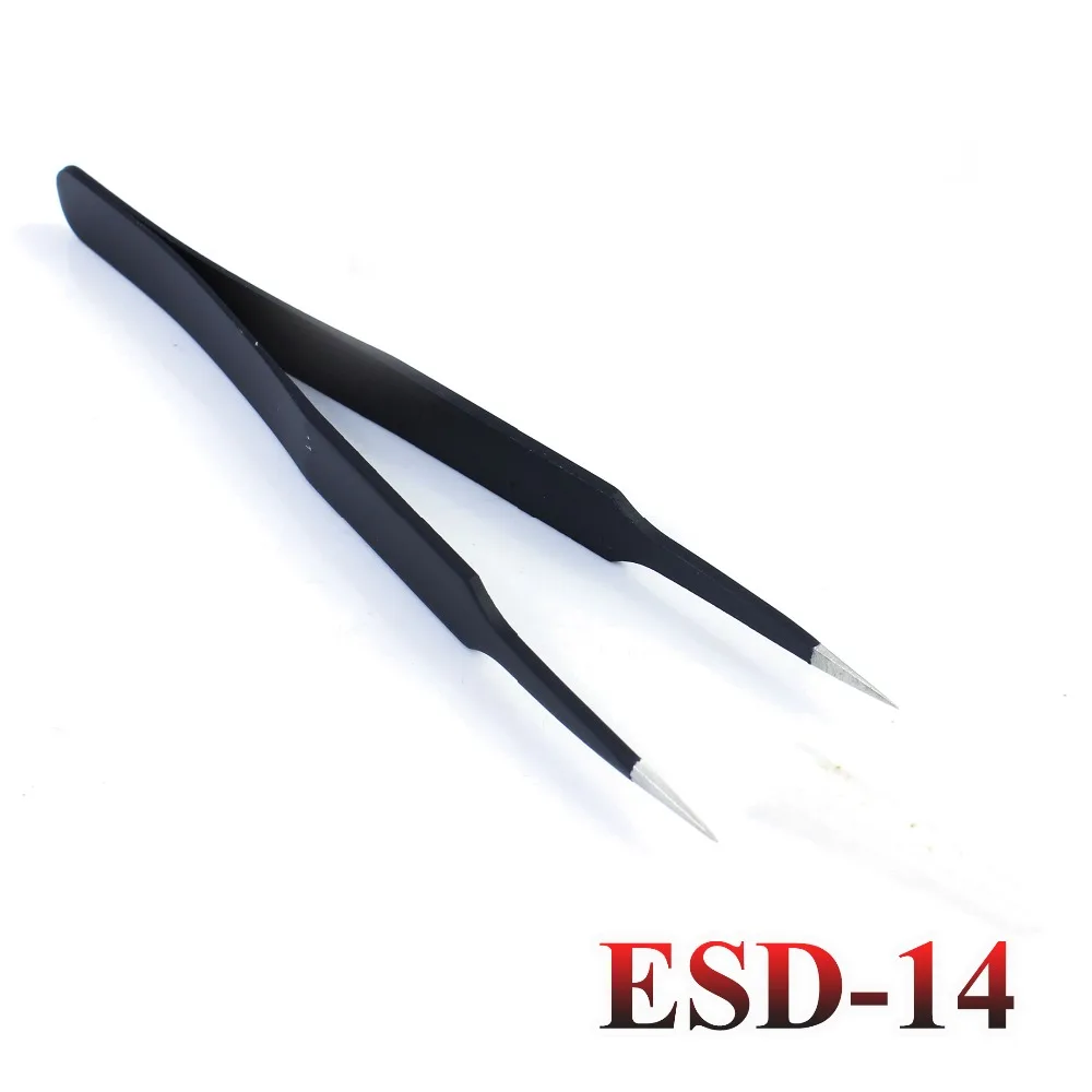 YuXi 1db ESD-10-15 antisztatikus Anti-mágneses, Nem maró, Rozsdamentes Acél Csipesz Készlet Elektronika Telefon Eszköz Javítása 4