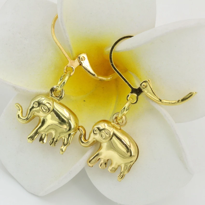 Outlet klasszikus design 12*15mm elefánt arany színű karika csepp fülbevaló a menyasszony a nők szerencsés gyönyörű ékszerek B2659 5